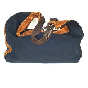 Marni Large Leather Trimmed Rugged Casual Canvas Tote - Italy